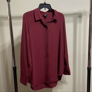 Burgundy Button Down Shirt